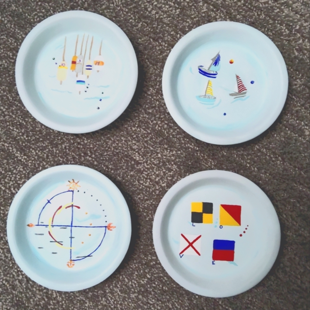 Hand Painted nautical drink coasters